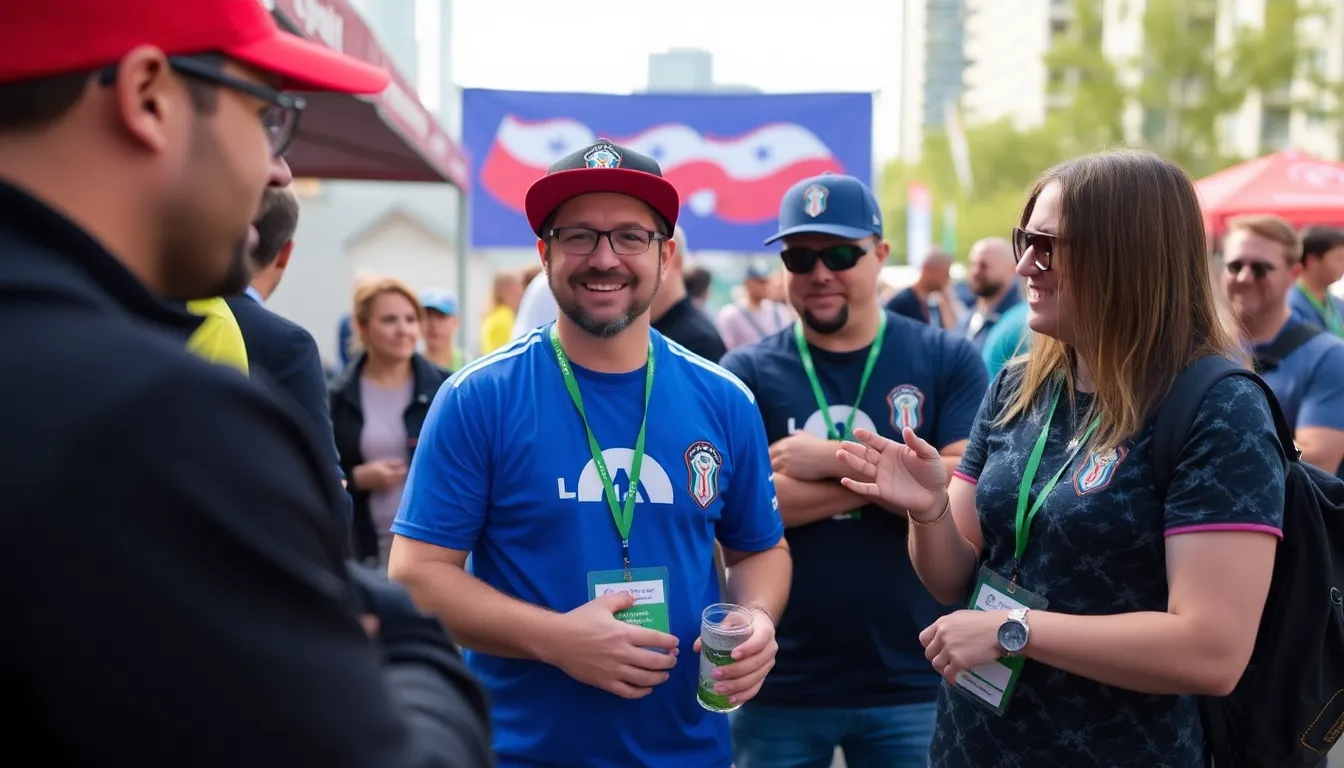 Fans expressing excitement and enthusiasm as they participate in various activities at the Fan Fest, highlighting the community spirit fostered by more accessible ticket options