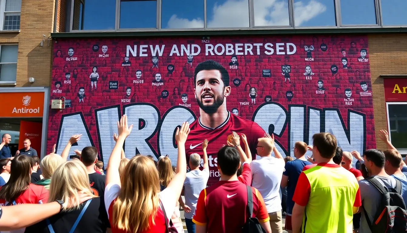 Supporters gather around the newly unveiled mural, expressing admiration and excitement as they take photos to commemorate the artistic tribute to their beloved player