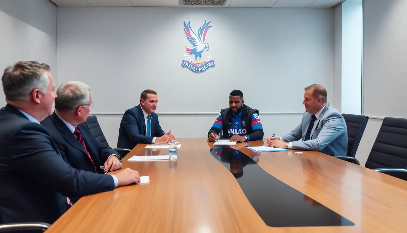 The bustling atmosphere outside the stadium as fans gather, reflecting the excitement and anticipation surrounding the potential managerial change at Crystal Palace