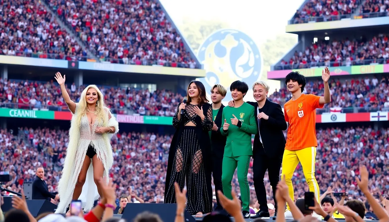 Madonna, Shakira, and BTS are set to perform on stage at the World Cup final halftime show, creating an electrifying atmosphere filled with diverse musical styles and cultural influences.