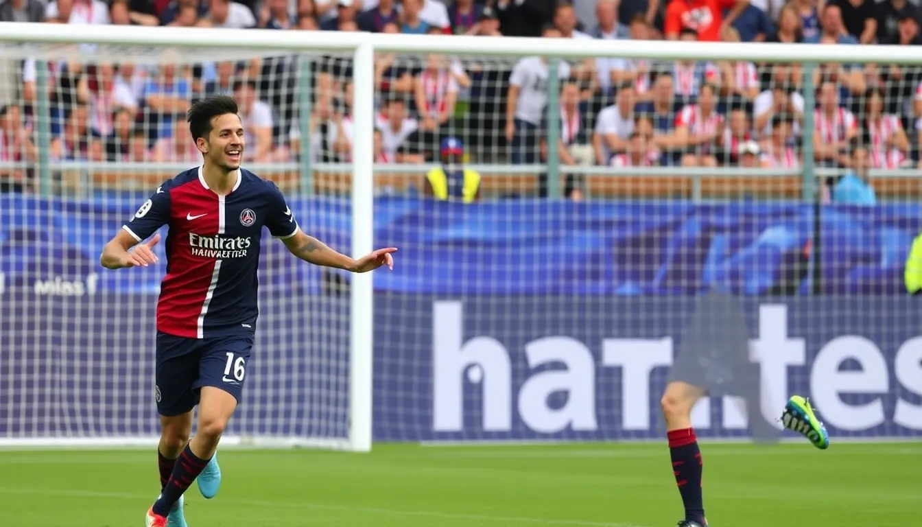 Paris SaintGermain players celebrate a goal during their match against AS Monaco, reinforcing their lead at the top of the Ligue 1 table.