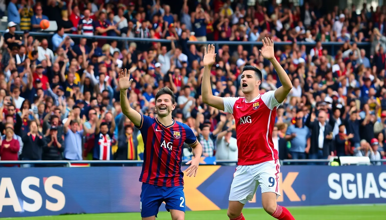 Jude Bellingham celebrates after scoring a goal during El Clasico, showcasing the impact of British players in this historic rivalry between FC Barcelona and Real Madrid.