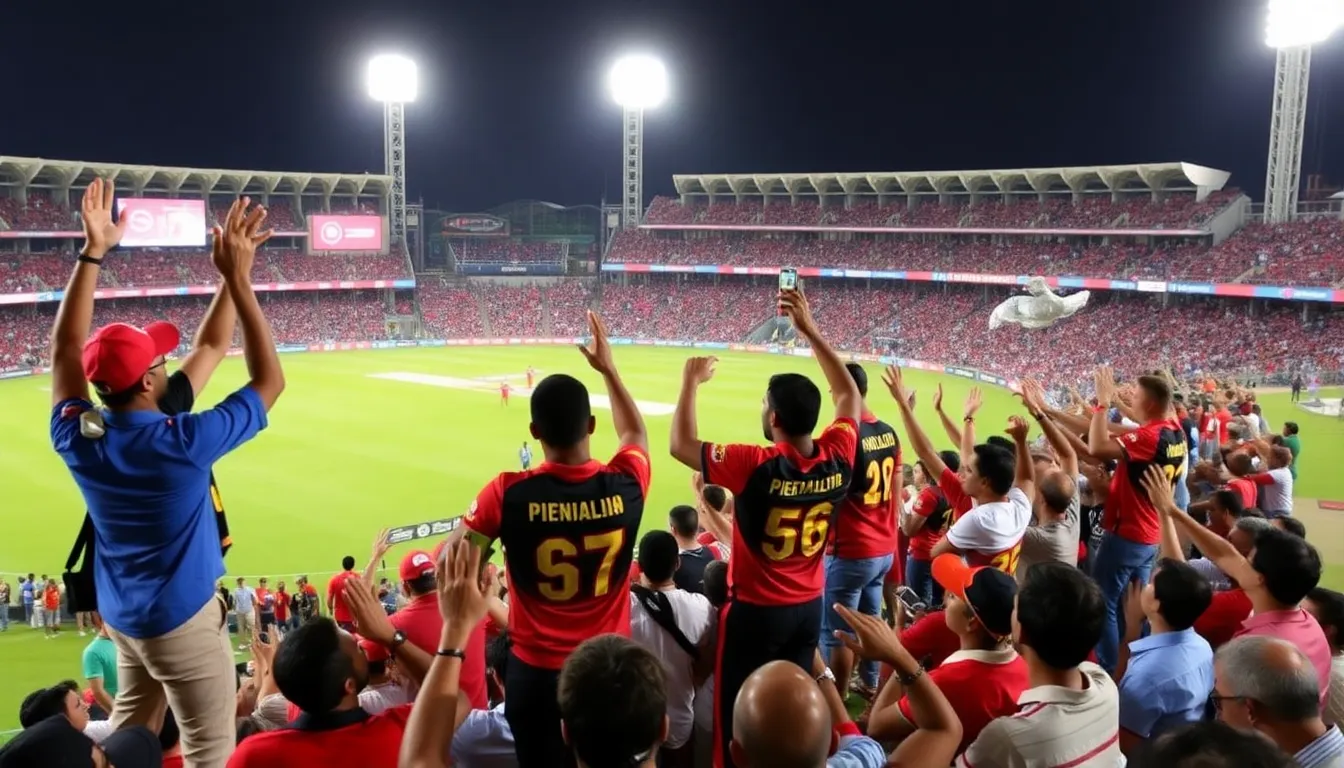 IPLのフィールドでの緊張感あふれる試合の様子が映し出されている