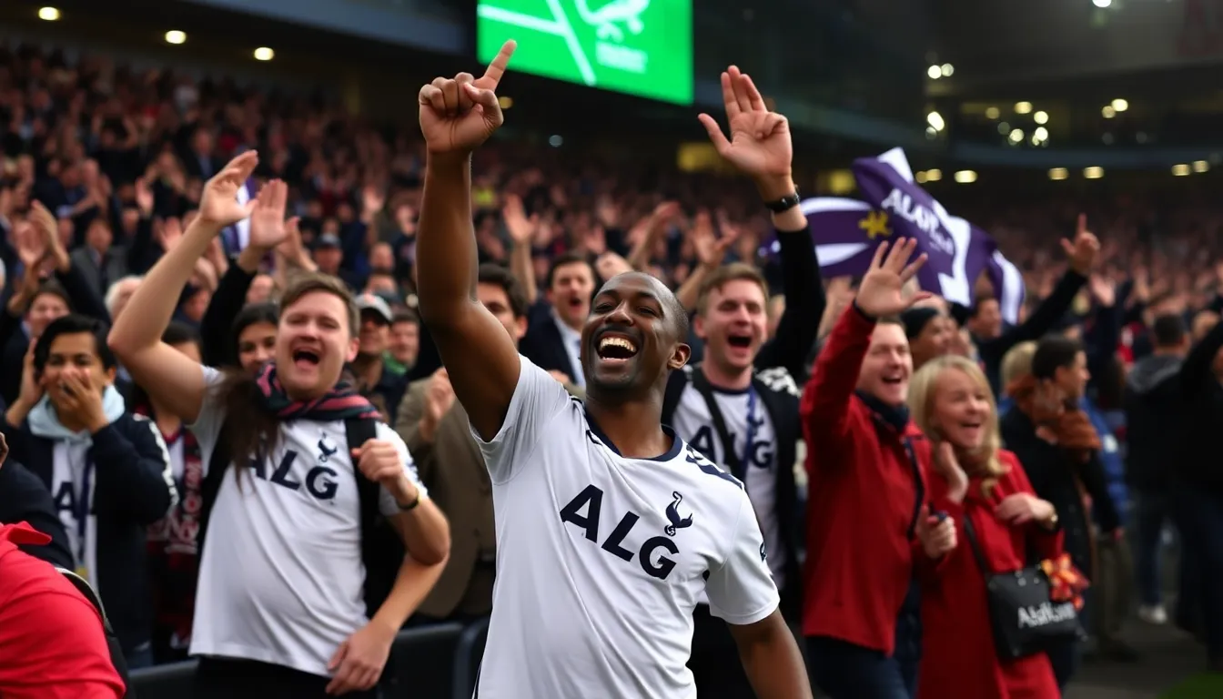 The intense atmosphere as Tottenham fans cheer on their team, highlighting the importance of the match for morale and support