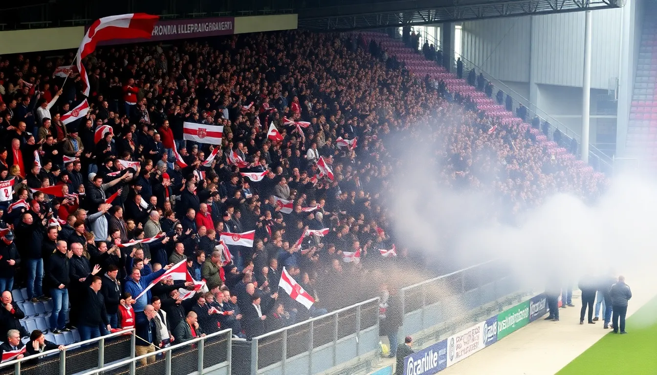Supporters of Slavia Prague gather to voice their opinions on the club's recent financial penalty and its implications for the future