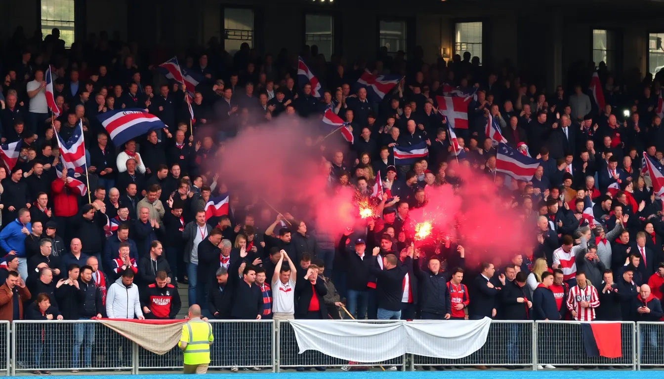 A closeup of the fine notice issued to Slavia Prague, highlighting the consequences of crowd disturbances during the recent derby match
