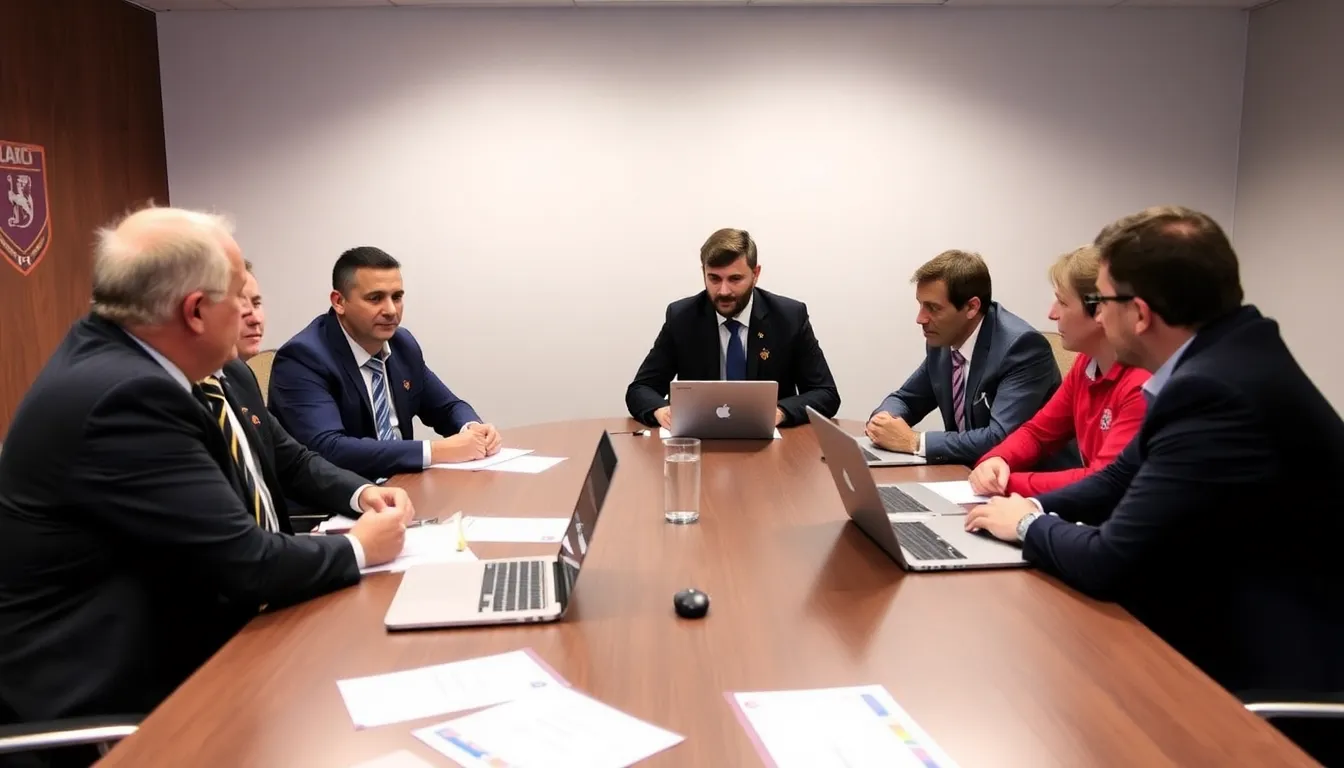 아스쿠 감독이 마더웰에서의 훈련을 마치고 선수들과 함께 기념 촬영을 하는 순간