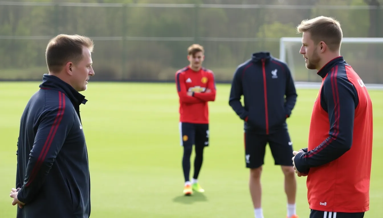Scott McTominay training with teammates, showcasing his determination to step up in the midfield following Casemiro's suspension